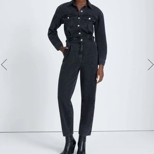 NWT 7 FOR ALL MANKIND Ballon Denim Utilty Jumpsuit in Night Iris
